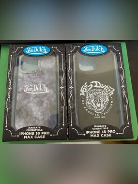 2 Von Dutch iPhone 16 Pro Max Case - Black / Gray - MagSafe Compatible